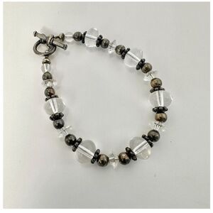 Sterling silver clear Crystal beaded bracelet